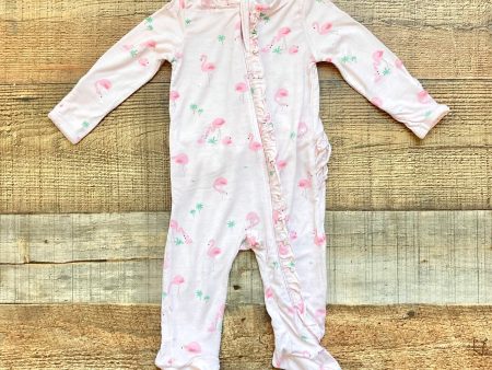 Angel Dear Pink Flamingo Print Ruffle Footie Outfit- Size 0-3M (we have matching hat) Sale