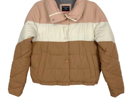 Abercrombie & Fitch Blush Cream Mocha Color Block Jacket NWT- Size S Cheap