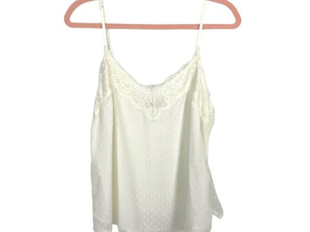 Abercrombie & Fitch White Swiss Dot with Lace Cami- Size S Online Sale