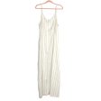 Ryllace White with Tan Striped Side Slit Dress- Size 1X Fashion