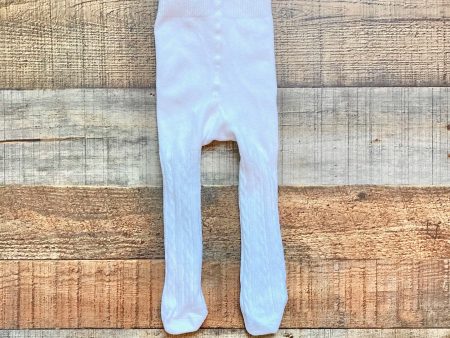 No Brand White Cable Knit Tights- Size 0-6M For Sale