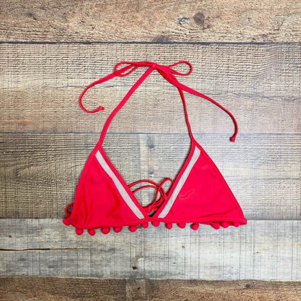 Tularosa Red Mesh Pom Pom Bikini Top- Size M (sold out online, we have matching bottoms) Online