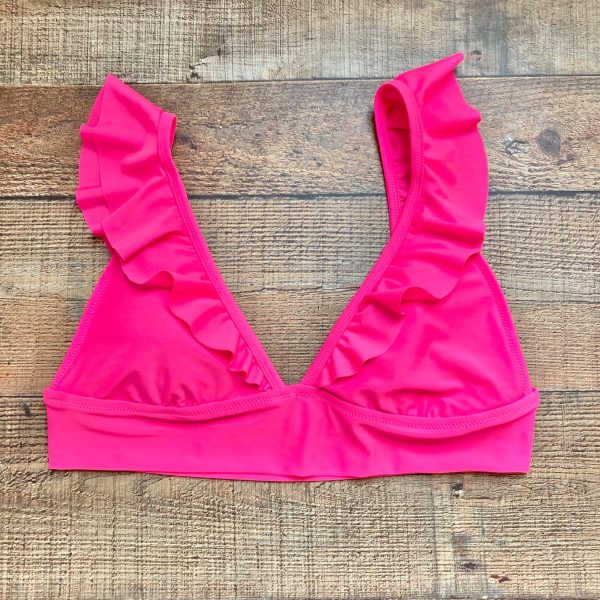 Aerie Hot Pink Ruffle Bikini Top- Size XL (we have matching bottoms, sold out online) on Sale