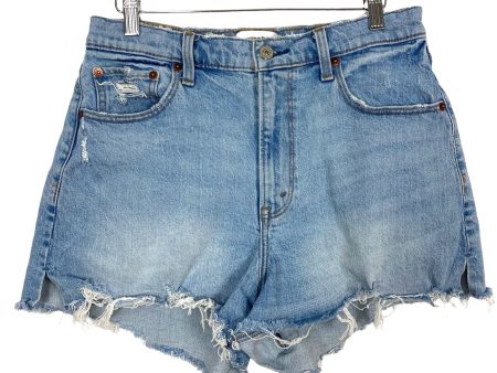 Abercrombie & Fitch Light Wash The Cutoff Curve Love High Rise Raw Hem Shorts- Size 29 8 Cheap