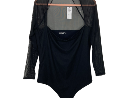 Abercrombie & Fitch Black Mesh Squareneck Bodysuit NWT- Size XL (sold out online) Hot on Sale