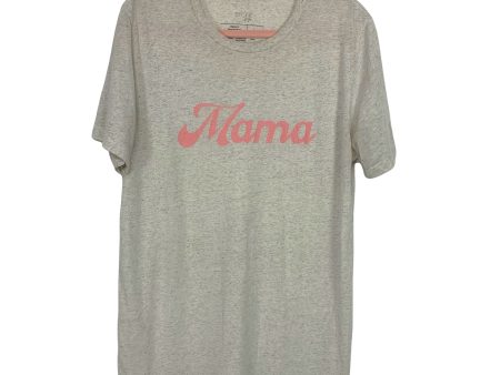 Stone + Rags Heather Natural Pink Mama Tee- Size L (see notes) on Sale