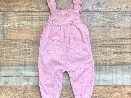 Angel Dear Pink Floral Corduroy Overalls- Size 12-18M Online Hot Sale