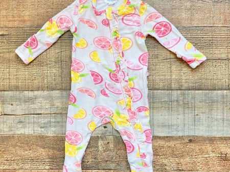 Angel Dear Pink Lemon Print Ruffle Footie Outfit- Size NB Online Sale