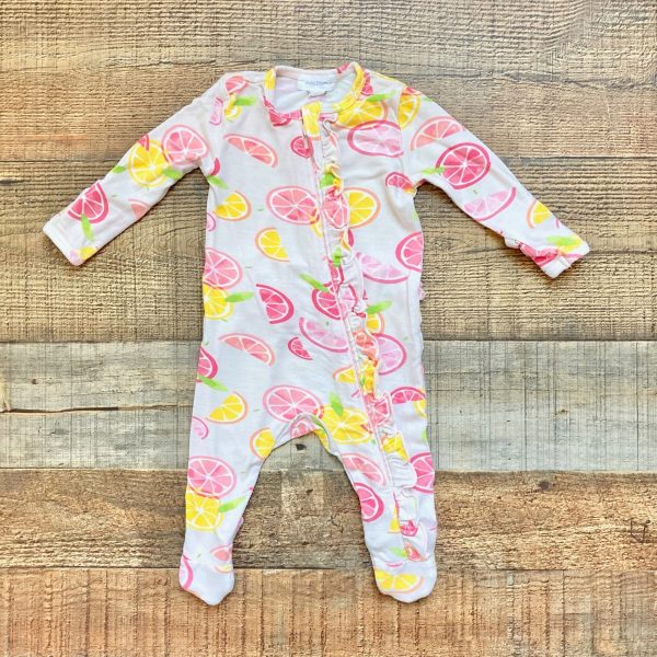 Angel Dear Pink Lemon Print Ruffle Footie Outfit- Size NB Online Sale