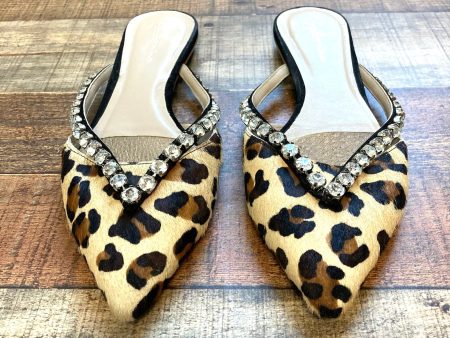 Antrhopolgie Guilhermina Leopard Calf Hair Embellished Slides- Size 8 Online