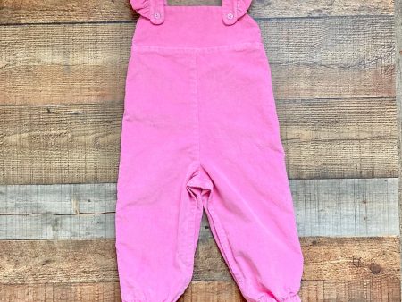 The Beaufort Bonnet Company Pink Corduroy Ruffle Overalls- Size 18 24M Online Hot Sale