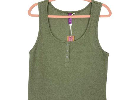 Adore Me Olive French Terry Short and Cropped Ribbed Tank Lounge Set NWT- Size 0X (sold as set) Online Hot Sale