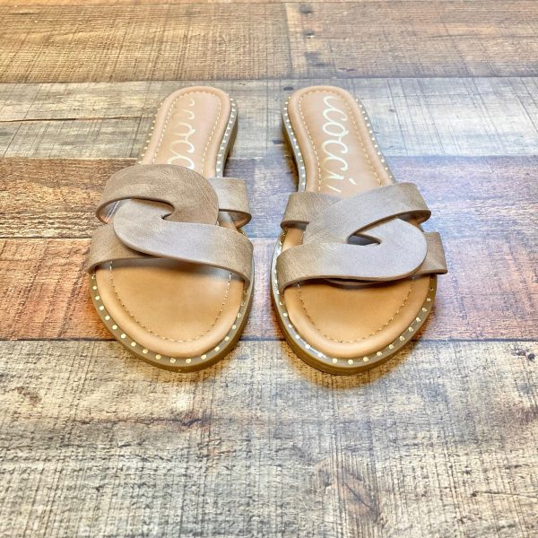 Ccocci Tan Studded Trim Sandals- Size 8 (LIKE NEW) Online