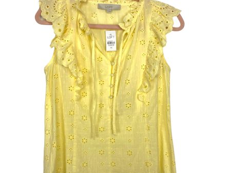 LOFT Yellow Eyelet Top NWT- Size XS Supply