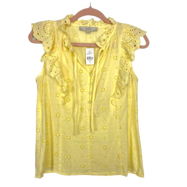 LOFT Yellow Eyelet Top NWT- Size XS Supply