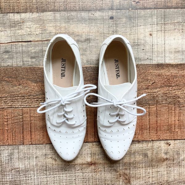 JustFab White Perforated Shoes- Size 7 (see notes) Online Sale