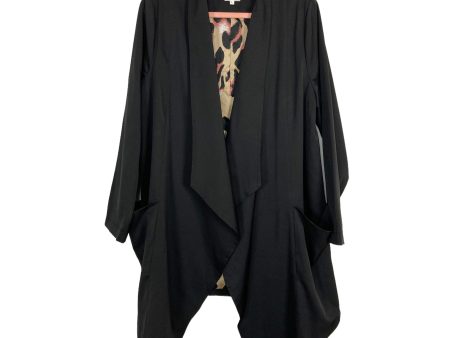 Amaryllis x Ashlee Nichols Black Waterfall Blazer with Animal Print Lining- Size XL For Cheap